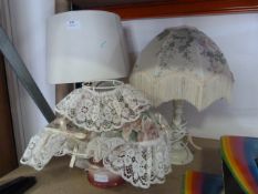 Three Table Lamps with Shades