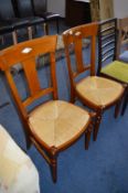 Pair of Seagrass Seated Dining Chairs