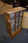 Pine CD Shelf and a Collection of CDs