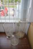 Ornamental Tall Glasses and Flower Vases