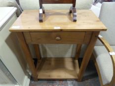 Pine Side Table with Single Drawer