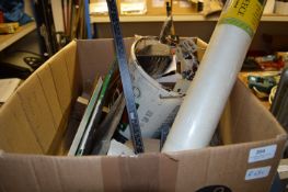 Box Containing Assorted Hose Pipe Connectors, Tools, Drill Bits, Gauges, Sandpaper, etc.