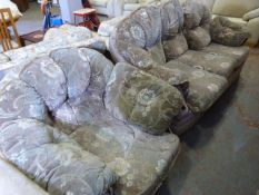 Floral Dralon Upholstered Suite; Three Seater and a Armchair