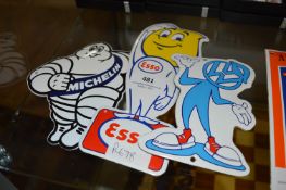 Three Small Enamel Signs Michelin, Esso and VW