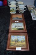 Three RAF Framed Prints and Four Mugs