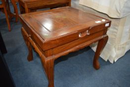 Walnut Games Brass Inlaid Table Backgammon and Chest with Side Drawer