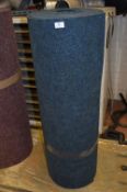15m Roll of Blue Corded Carpet