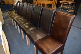 *Harlequin Set of Eight Leatherette Dining Chairs