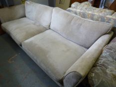 Light Brown Upholstered Three Seat Sofa