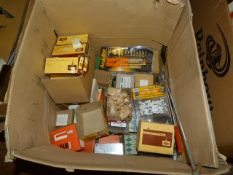 Box Containing Cable Clips, Cupboard Catches, Screws, etc.