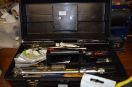 Plastic Toolbox Containing Assorted Hand Tools, Sockets, Vehicle Light Bulbs, etc.