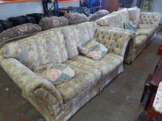 Floral Upholstered Suite Three Seat and Two Seat Sofa