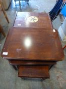 Mahogany Nest of Table and a Teak Coffee Table