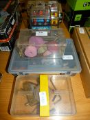 Eight Small Boxes Containing Assorted Router Bits, etc.