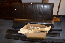 Brown Leatherette Double Bed Base