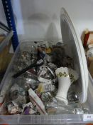 Box Lot of Drinking Glassware and Serving Trays