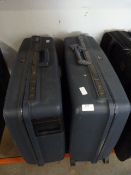 Pair of Delsey Hard Plastic Wheeled Suitcases