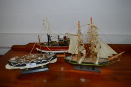 Two Model Boats and a RNLI Model Boat
