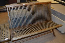 Teak Folding Two Seat Bench