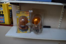 *Two Amber Revolving Warning Lights 12V