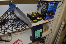 *Pair of 12V Scooter Batteries, Battery Charger and Basket