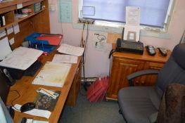 *Office Chair Desk and Pine Storage Cupboard