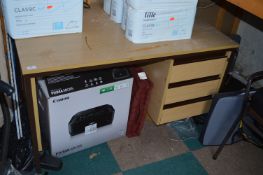 *Single Pedestal Desk in Light Oak Finish