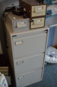 *Three Cardex Cabinet and a Three Drawer Foolscap Filing Cabinet