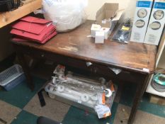 *Vintage Style Oak Desk with Two Drawers