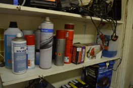 *Assorted Spray Paints, Fire Extinguisher, Screen Was, etc.