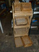 Bakers Style Display Rack with Wicker Baskets