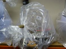 Wood Chopping Boards, Stainless Steel Trays and Two Cake Domes