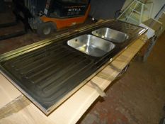 *Stainless Steel Double Sink with Double Drainer