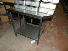 *Stainless Steel Preparation Table with Undershelf