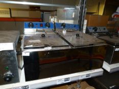 *Polished Chrome Two Basket Two Compartment Fryer