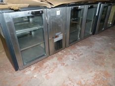 Gamko Double Sided Refrigerated Undercounter Cooler with Transparent Doors to Front and Stainless