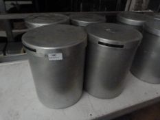 *Four Aluminium Lidded Containers