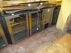Gamko Double Sided Refrigerated Undercounter Cooler with Transparent Doors to Front and Stainless