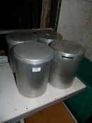 *Four Aluminium Lidded Containers