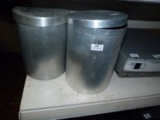 *Three Aluminium Lidded Containers