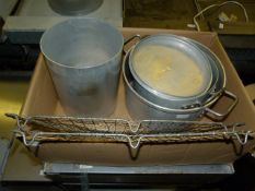 *Box Containing Aluminium Pans, Cooling Trays, Cutlery, etc.