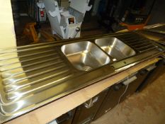 *Stainless Steel Double Sink with Double Drainer