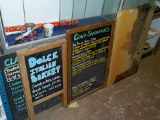 Chalk Boards and a Printed Canvas of a Venetian Scene