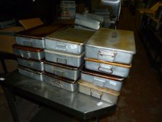 *Twelve Aluminium Roasting Tins with Covers