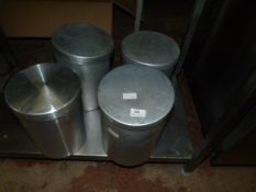 *Four Circular Aluminium Containers with Lids