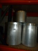 *Two Large and One Small Aluminium Storage Tins with Lids