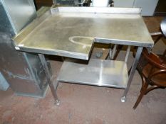 Stainless Steel Corner Preparation Table with Undershelf