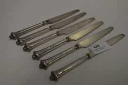 Hallmarked Silver Handled Set of Six Knives