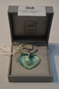 Lalique Green Glass Heart Shaped Pendant