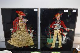 Pair of Foil on Glass Pictures 